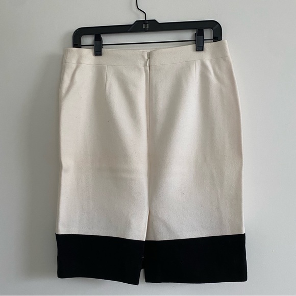 J. Crew White & Black Colorblock Wool The Pencil Skirt - Picture 4 of 7